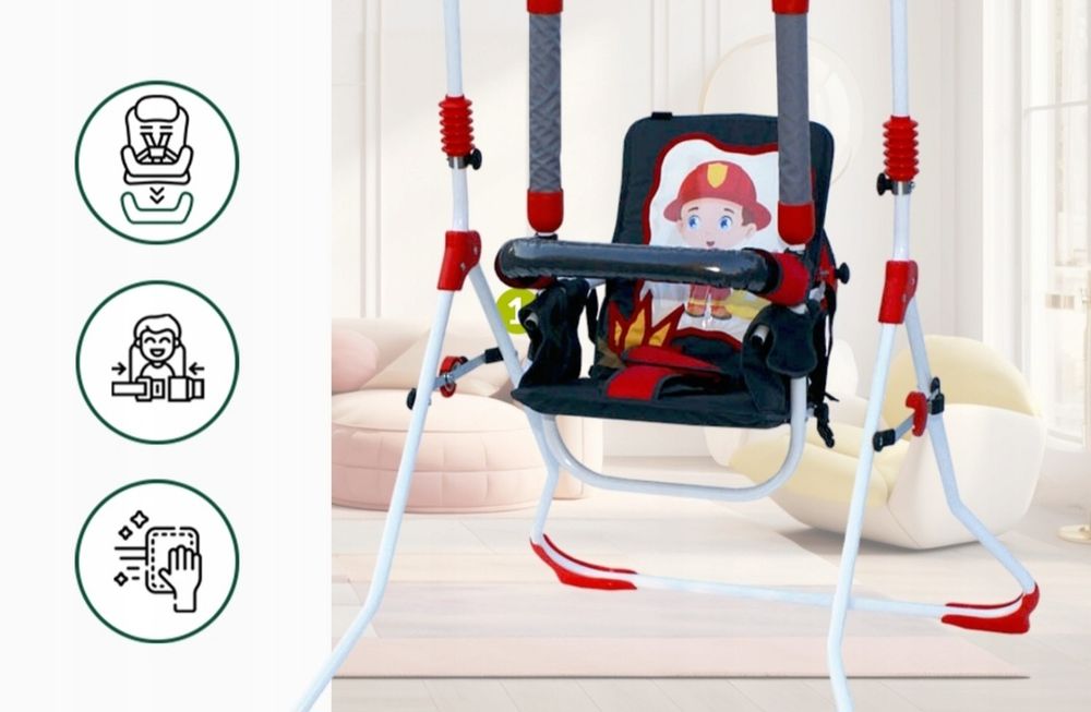 Zestaw set 3w1 Huśtawka dla dzieci + krzesełko, tacka