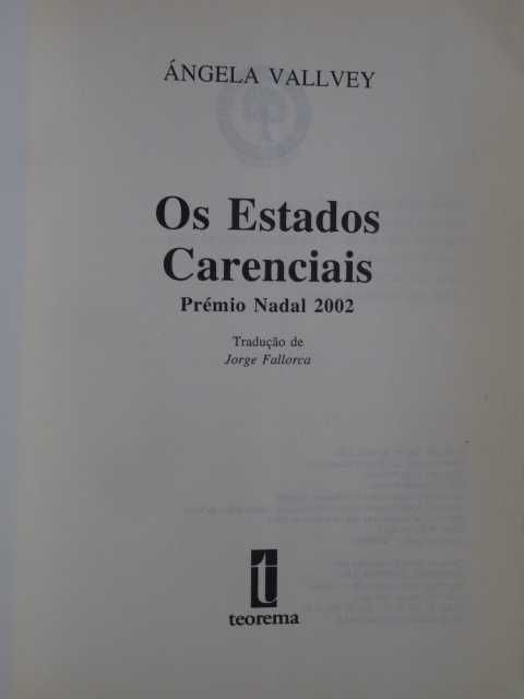 Os Estados Carenciais de Angela Vallvey