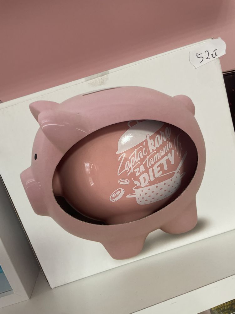 Ceramiczna świnka skarbonka zapłać karę