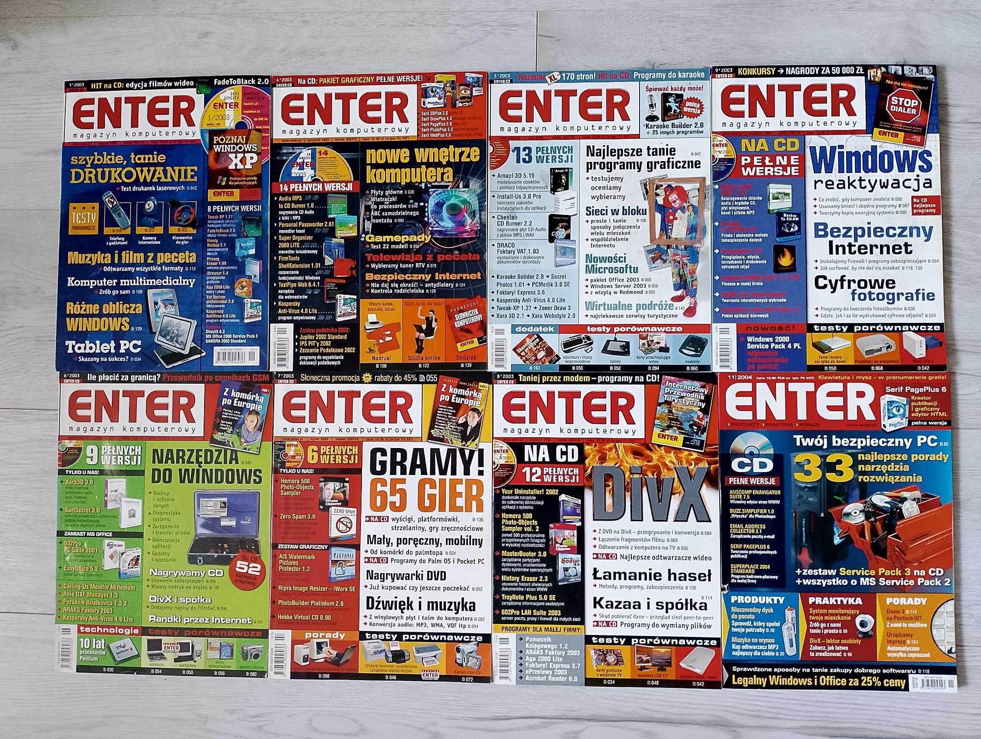 ENTER - magazyn komputerowy, rocznik 2003/2004 wybrane numery