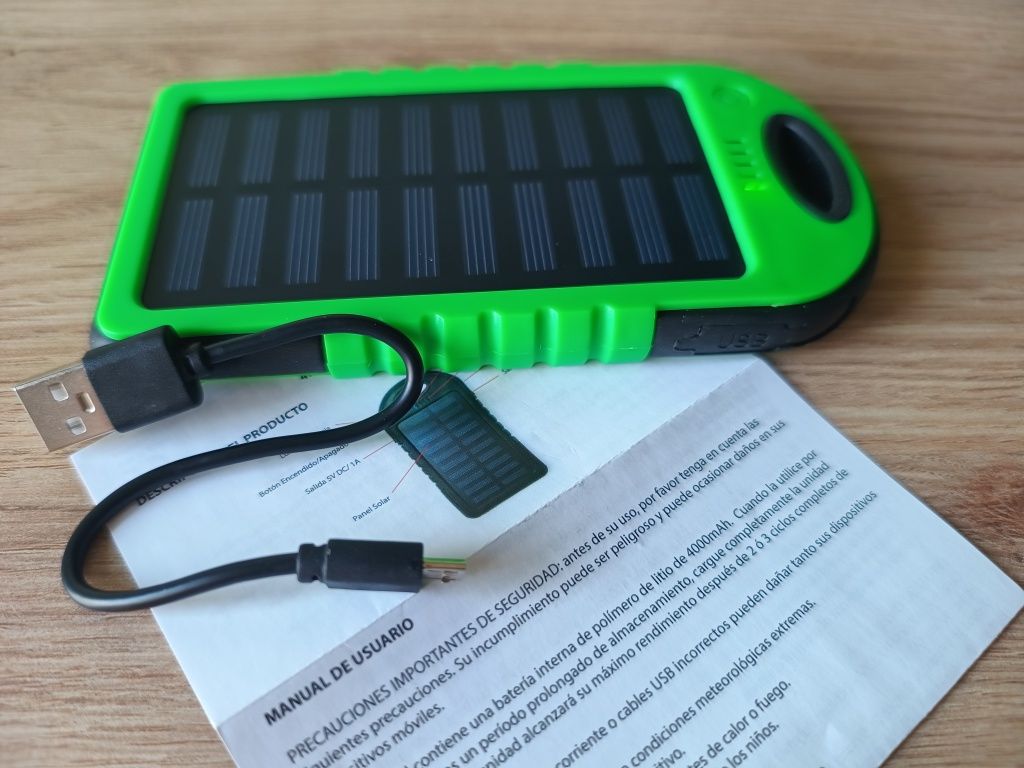 Powerbank solarny, 4000 mAh