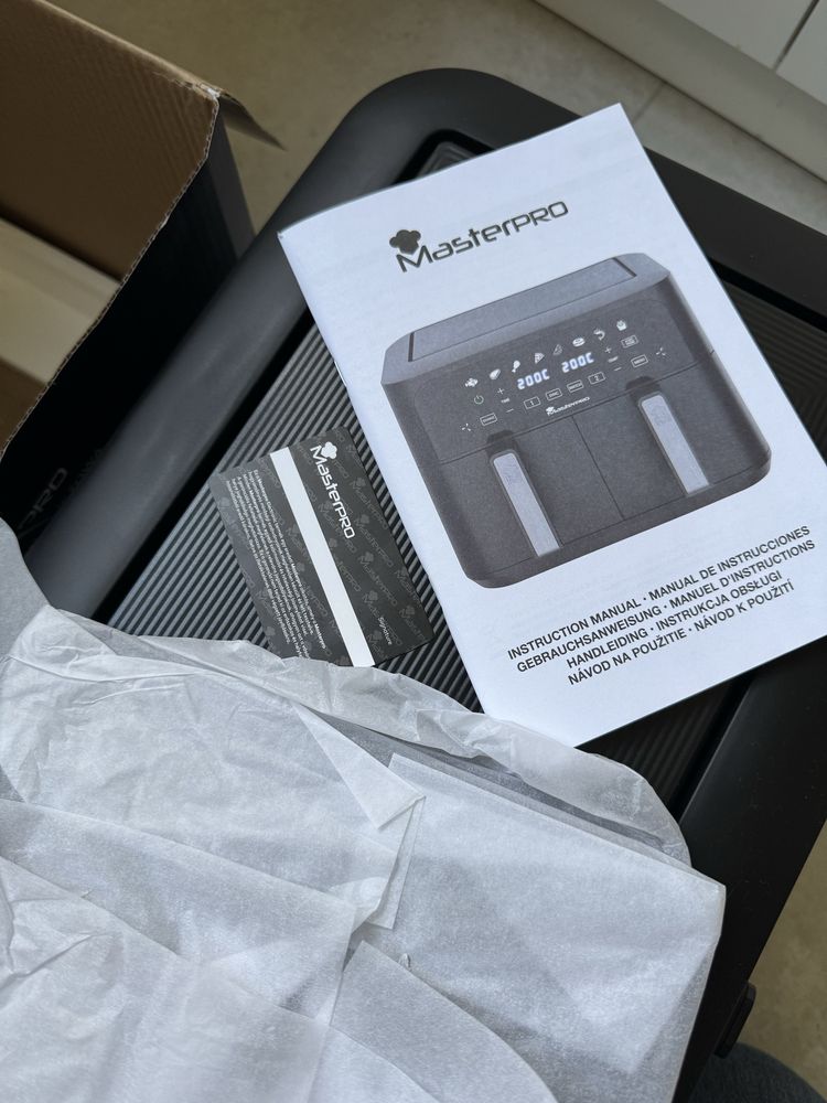 Podwójna frytkownica beztłuszczowa 9L Masterpro lidl Air Fryer, 2400 W