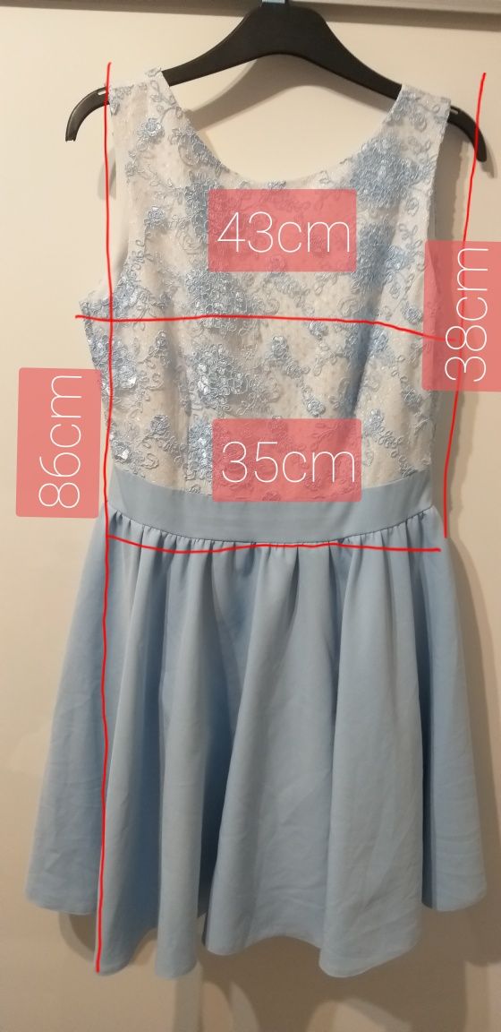 Sukienka rozkloszowana elegancka M(38)
