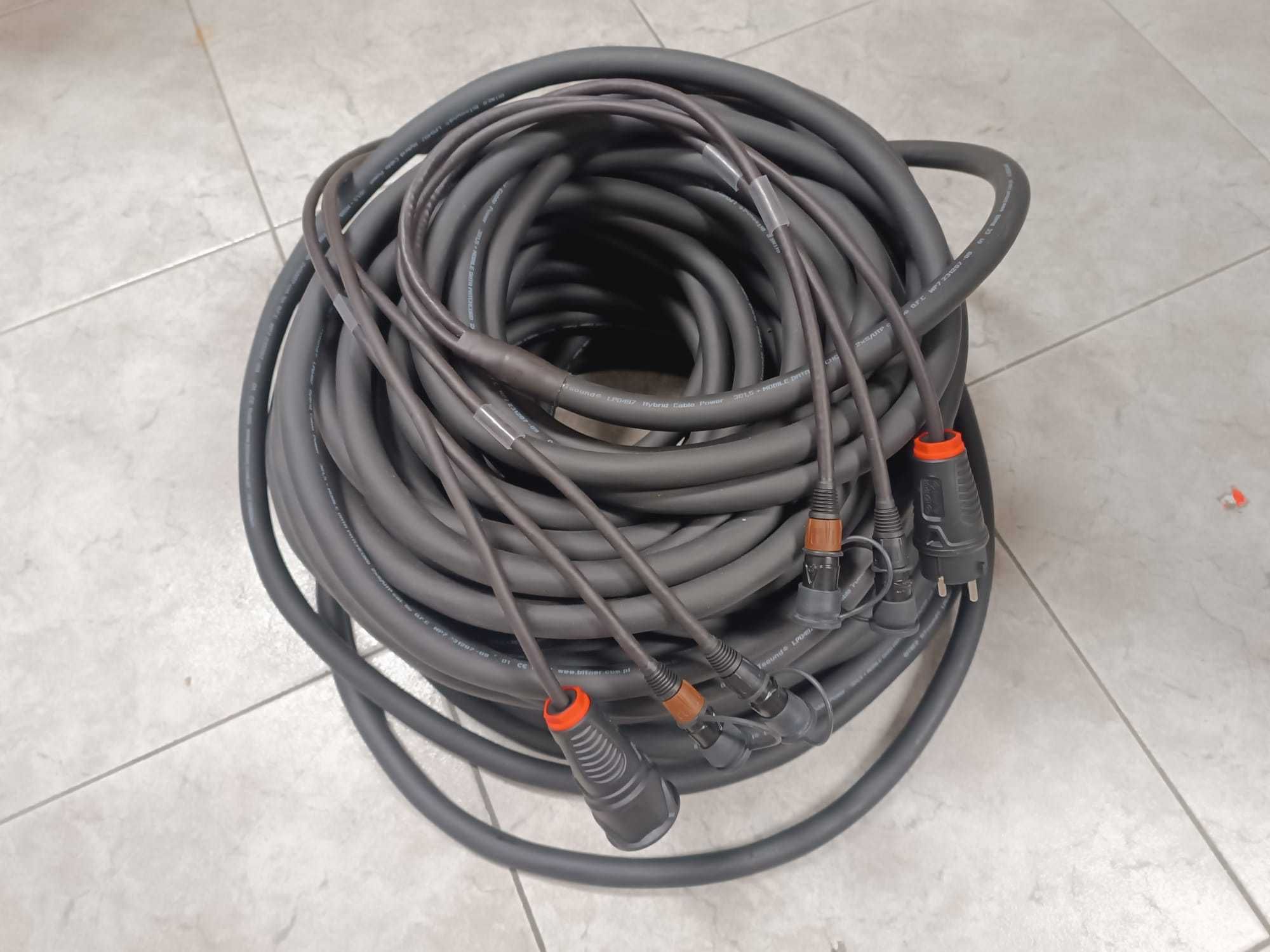 Kabel hybrydowy zasilanie 3x1,5 + ethernet 2x Cat.5e EtherCon RJ45 50m