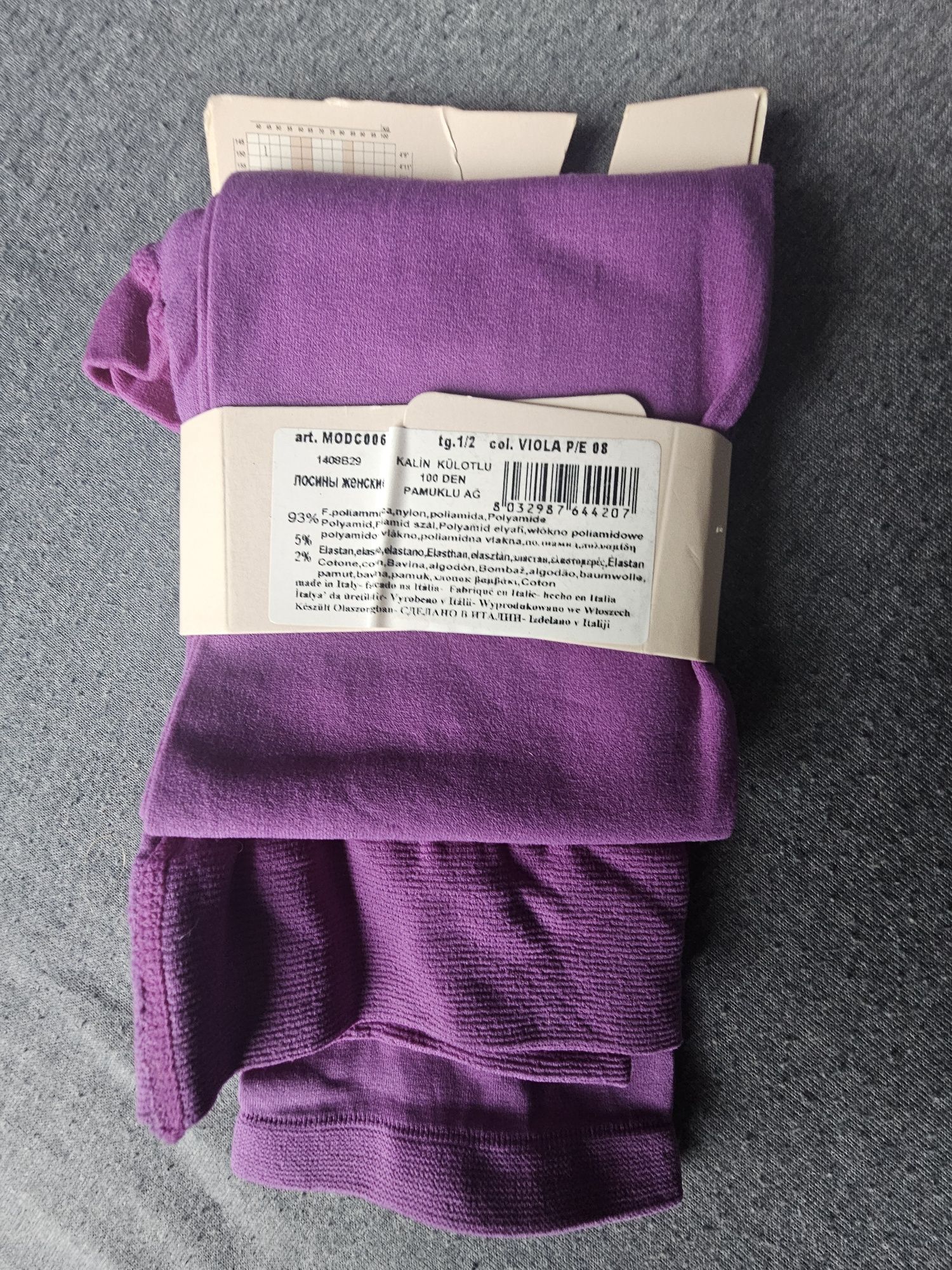 Unikatowe, fioletowe rajstopy bez stóp Calzedonia, TANIEJ!