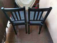 4 krzesła ikea Stefan czarne z poduszkami