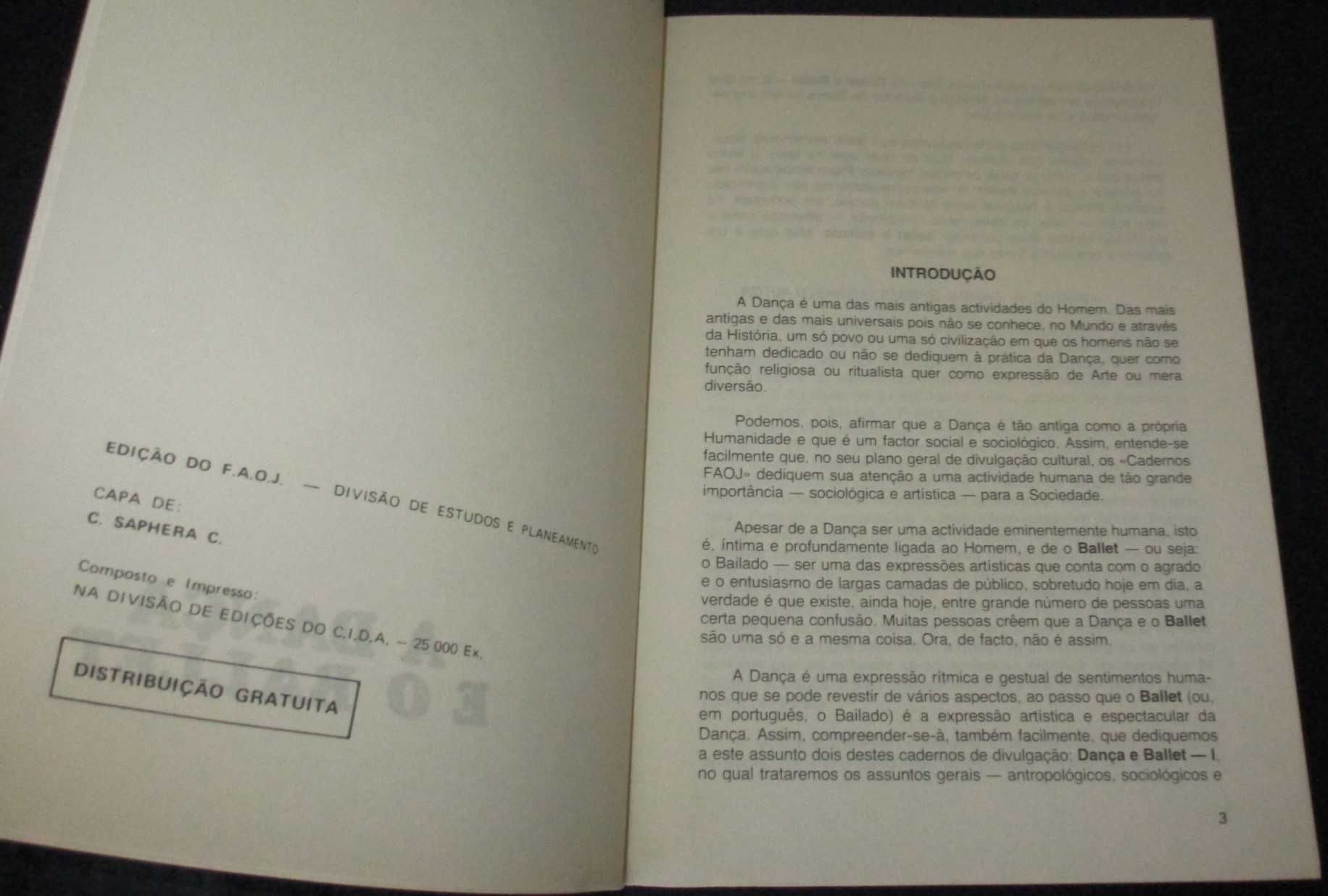 Livro A Dança e o Ballet I e II Tomaz Ribas Cadernos FAOJ