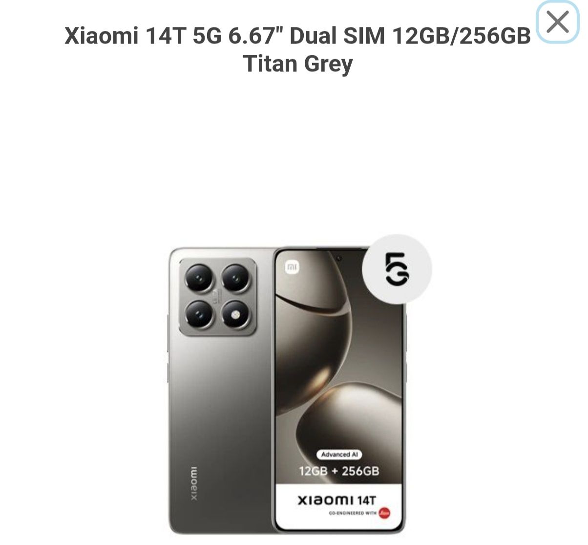 Vendo Xiaomi 14t grey