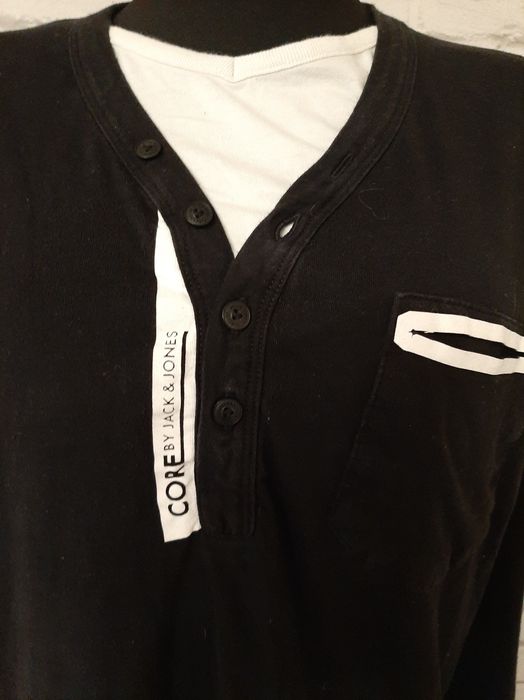Męska czarna  bluzka Jack&Jones, slim Basic rozm.M