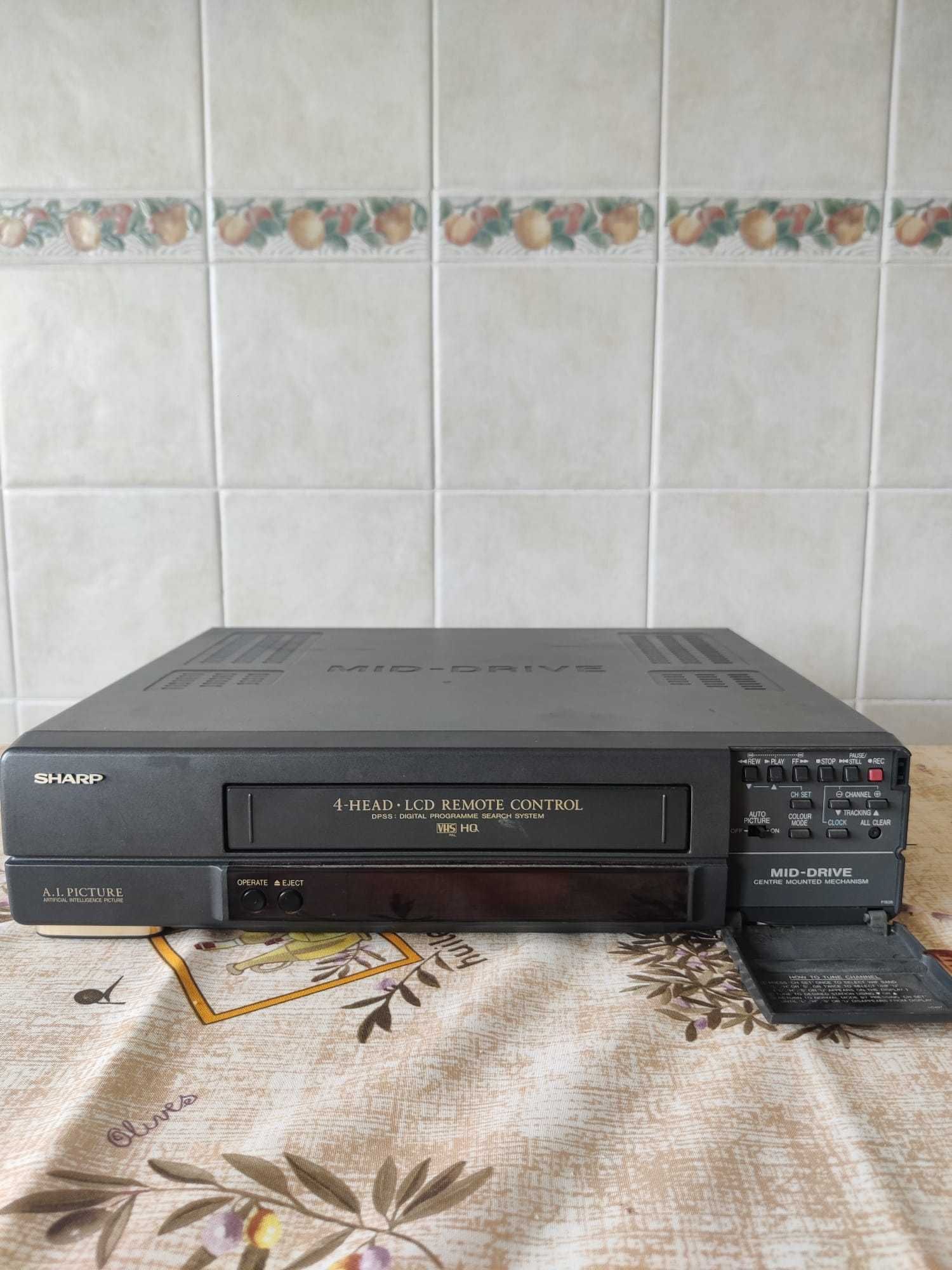 Leitor e Gravador CASSETE VHS SHARP VC A63 SM (GY)