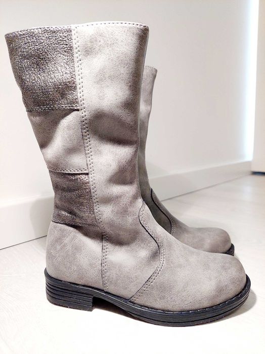 Buty kozaki 27 Kornecki dziewczęce szare