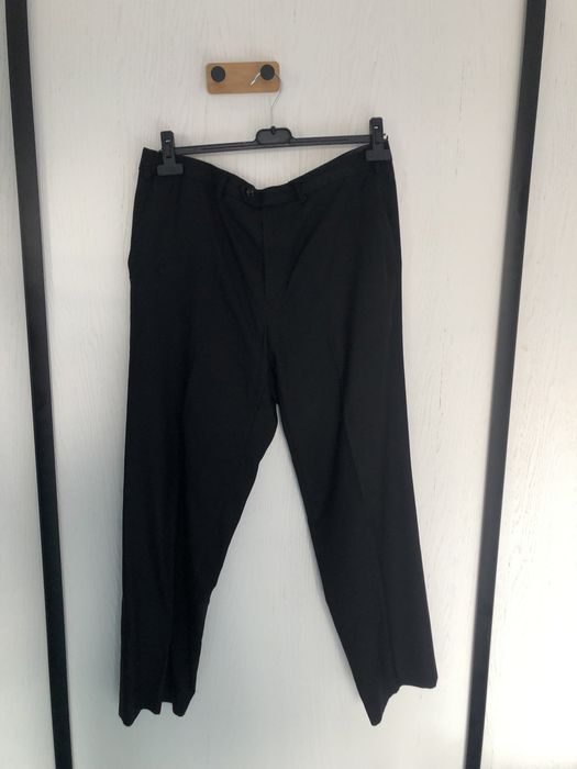 Czarne welniane spodnie eleganckie meskie m&s w bdb stanie styl vintag