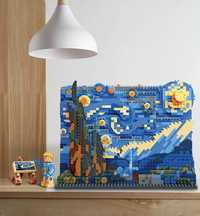 Noite Estrelada Van Gogh | A Grande Onda Kanagawa - tipo Lego