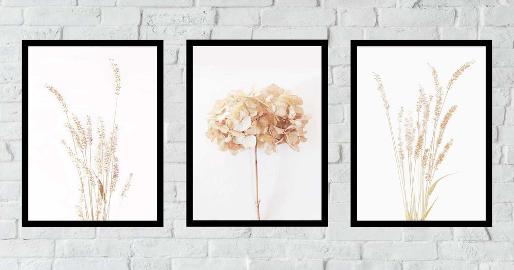 30x40 obrazy w ramie plakaty ramka ŁĄKA KWIATY PAMPAS NATURA BOHO