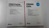 Livros Código Civil e Constituição da Republica Portuguesa 2 unidades