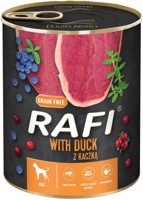 Mokra karma dla psa Rafi z kaczką 800g