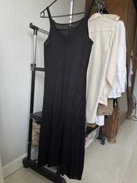 Czarna sukienka midi vintage