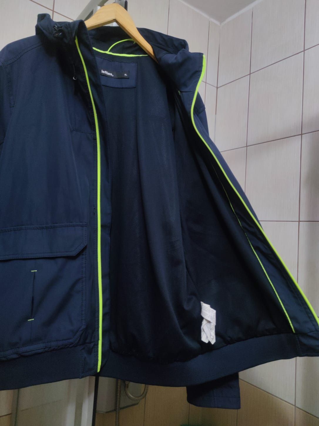 kurtka bluza lefties XL Softshell damska woman granatowa z zielonym su