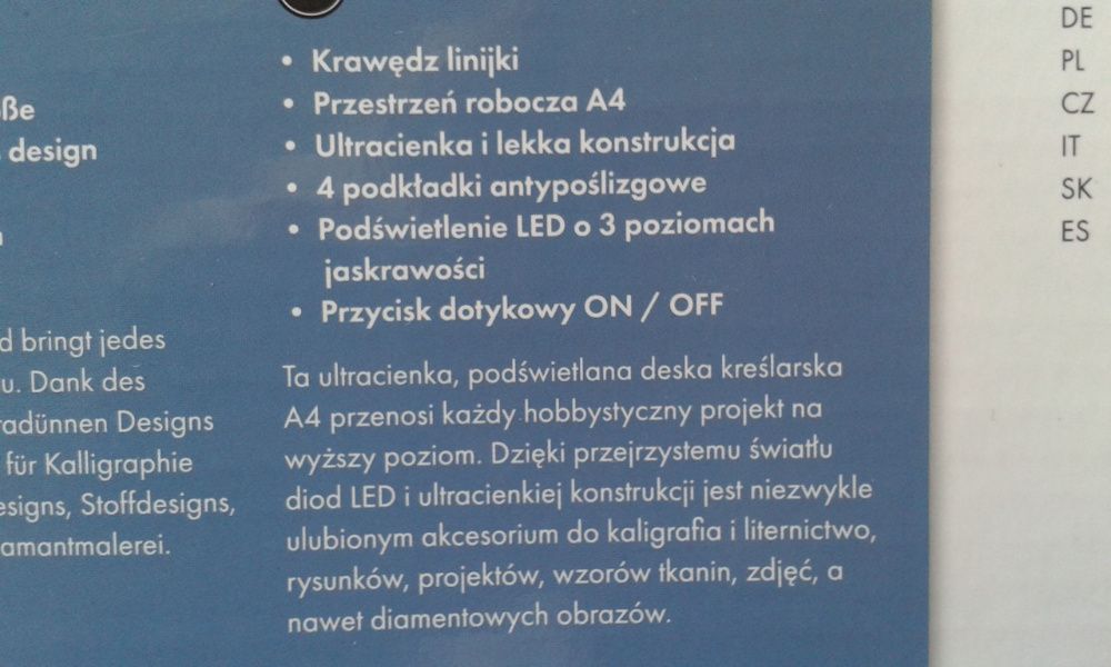 tablica podświetlana led a4 do kopiowania