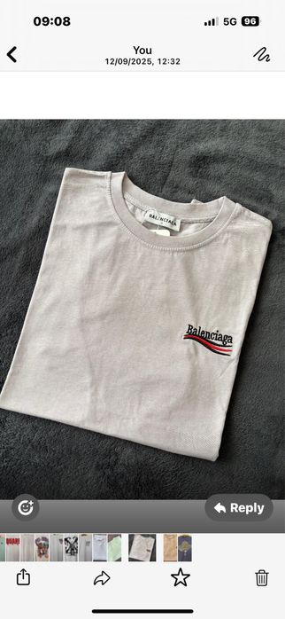 T-shirt balenciaga L szary