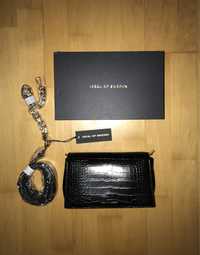 Torebka damska ideal of sweden leia crossbody jet black croco nowa