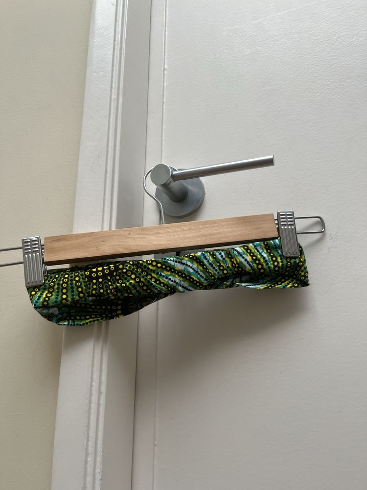 Fita para o cabelo verde e amarela feita à mao