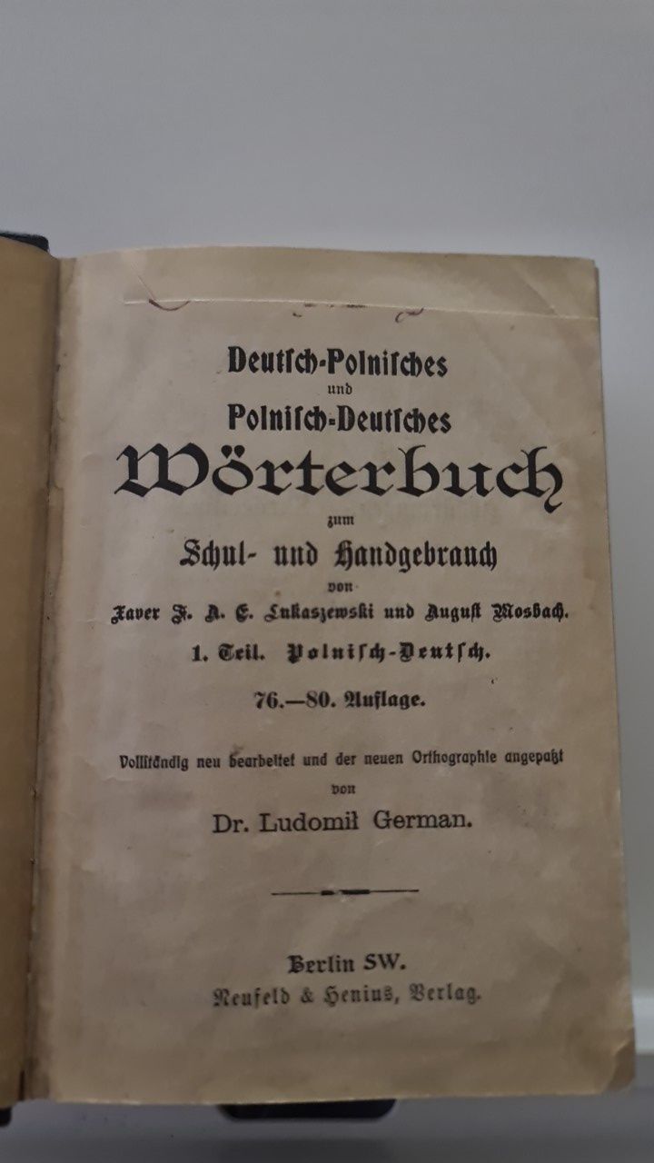 Antyk ok. 1925 r. Słownik Niemiecki Mosbach August polsko-niemiecki