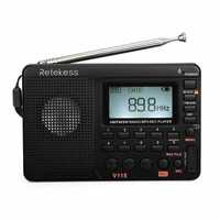 Retekess V115 Радиоприемник, Радио FM/AM/SW, MP3-плеер, Диктофон