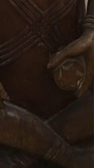 Rzeźba  kobiety z drewna afrykańskiego z XIX w, org.