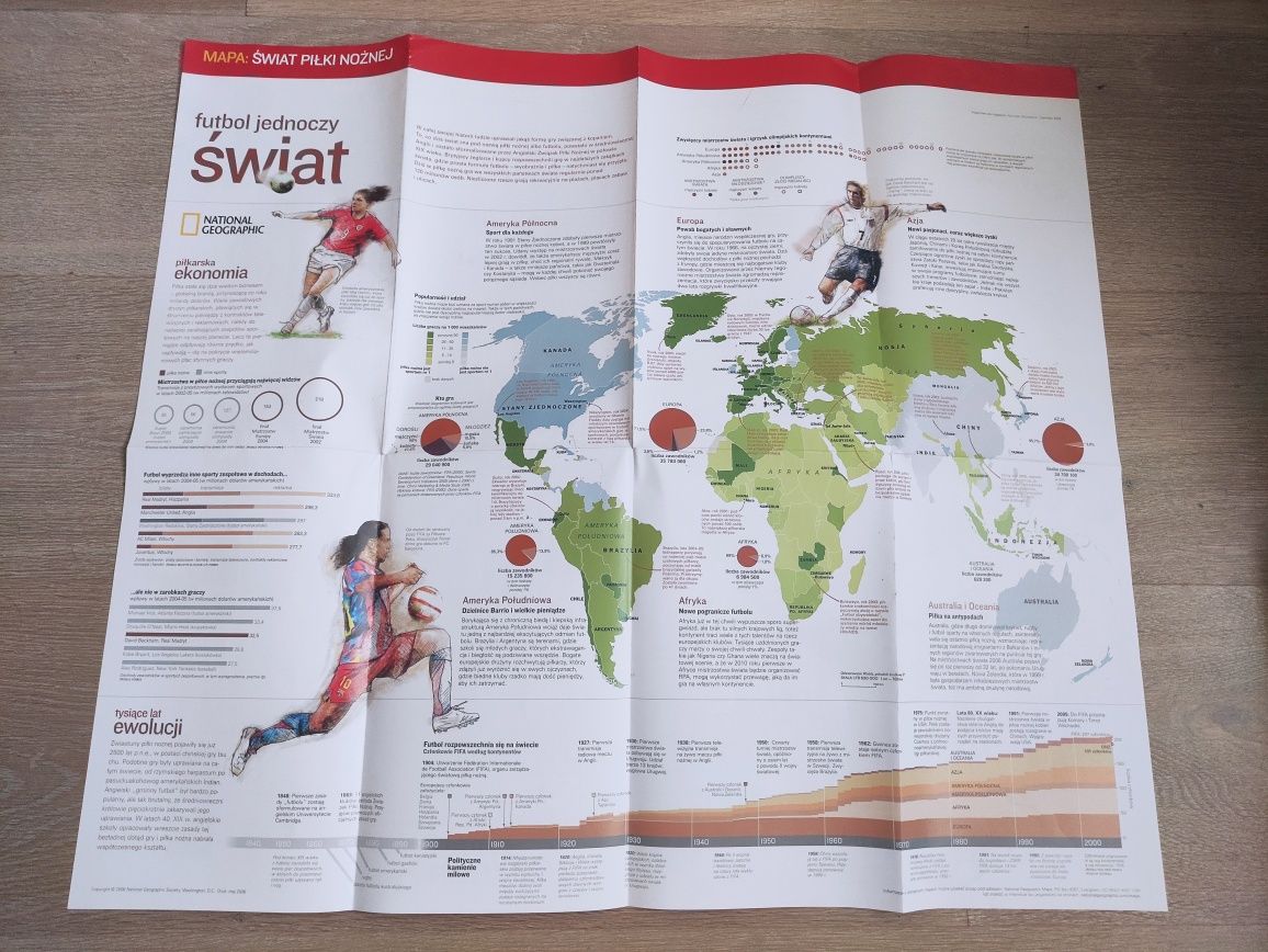 Mapa Świat piłki nożnej. National Geographic