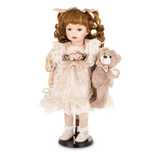 Figurka porcelanowa lalka kolekcjonerska z misiem 177060