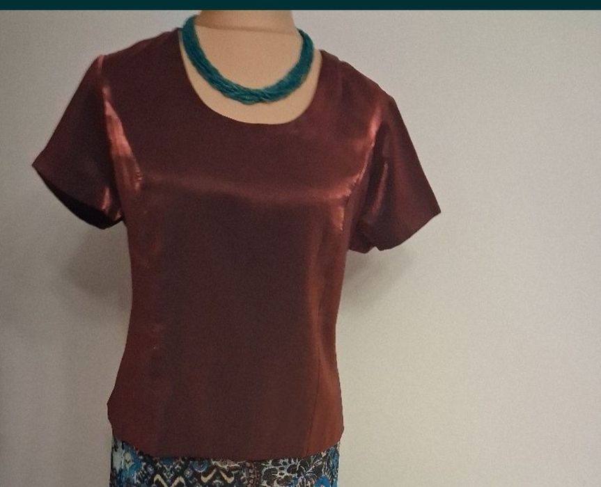 Bluzka atłasowa ruda nowa elegancka r 44