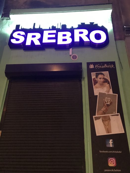 Reklama led podświetlana baner napis Srebro Łódź duży