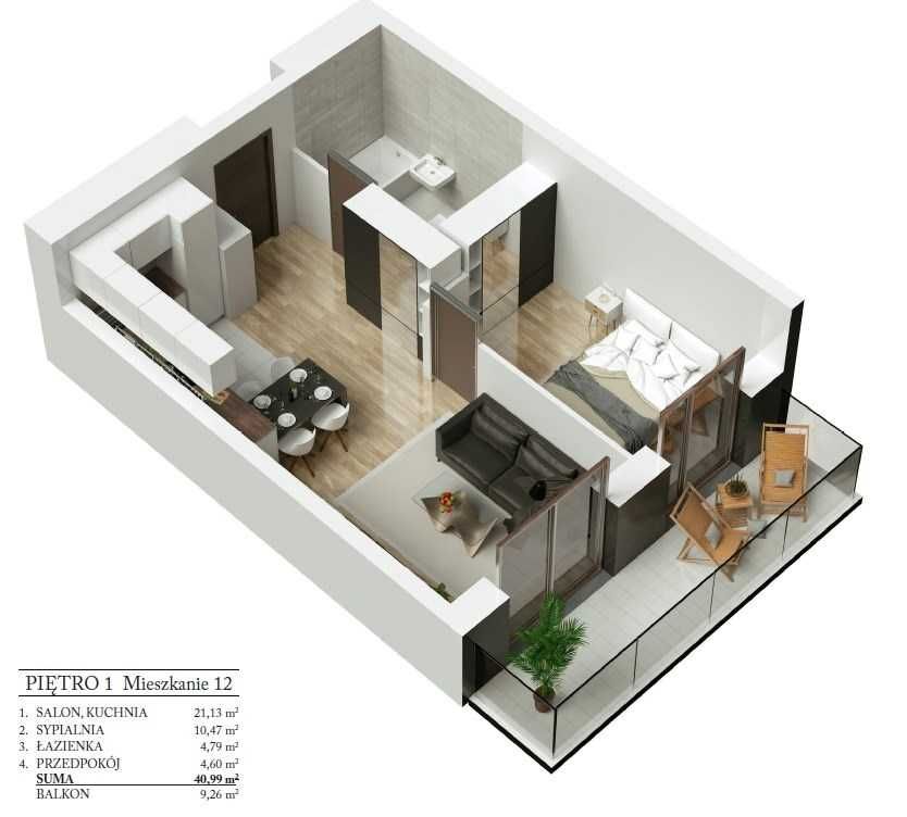 2 pok apartament Viridi  w samym Centrum Gliwic !