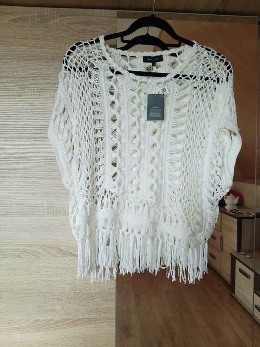 New Look nowa narzutka plażowa boho bluzka plażę S 36 M 38 oversize