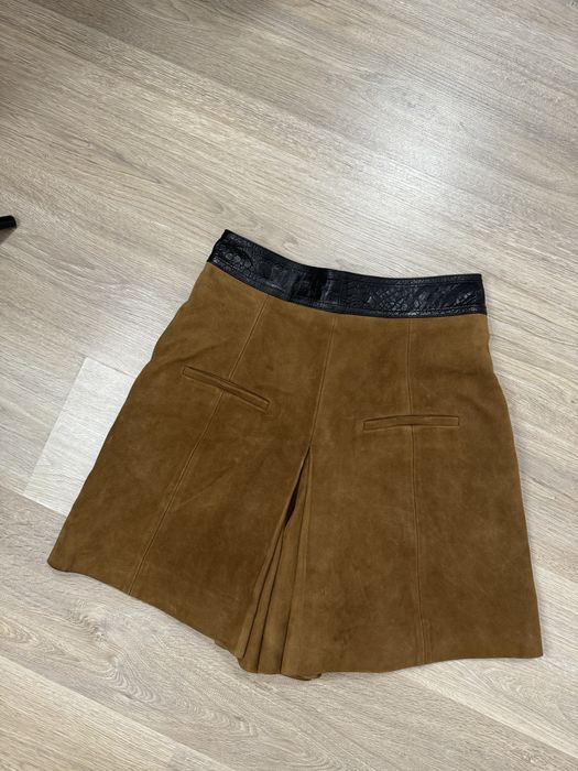 the kooples шорти спідниця з натуральної шкіри