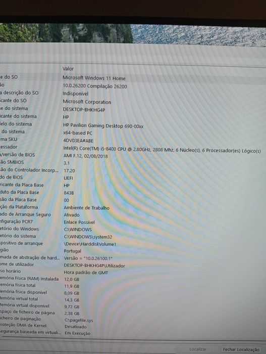 HP Pavilion Gaming 690_0025ns processador I5 8400