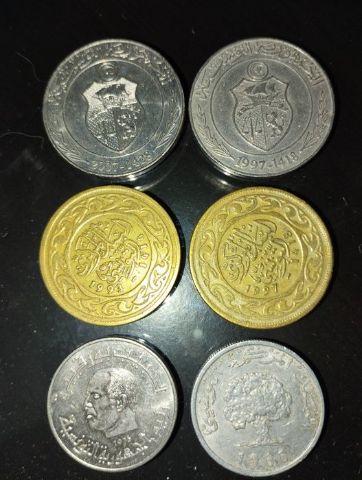 Moedas antigas da Tunísia (ver descrição)