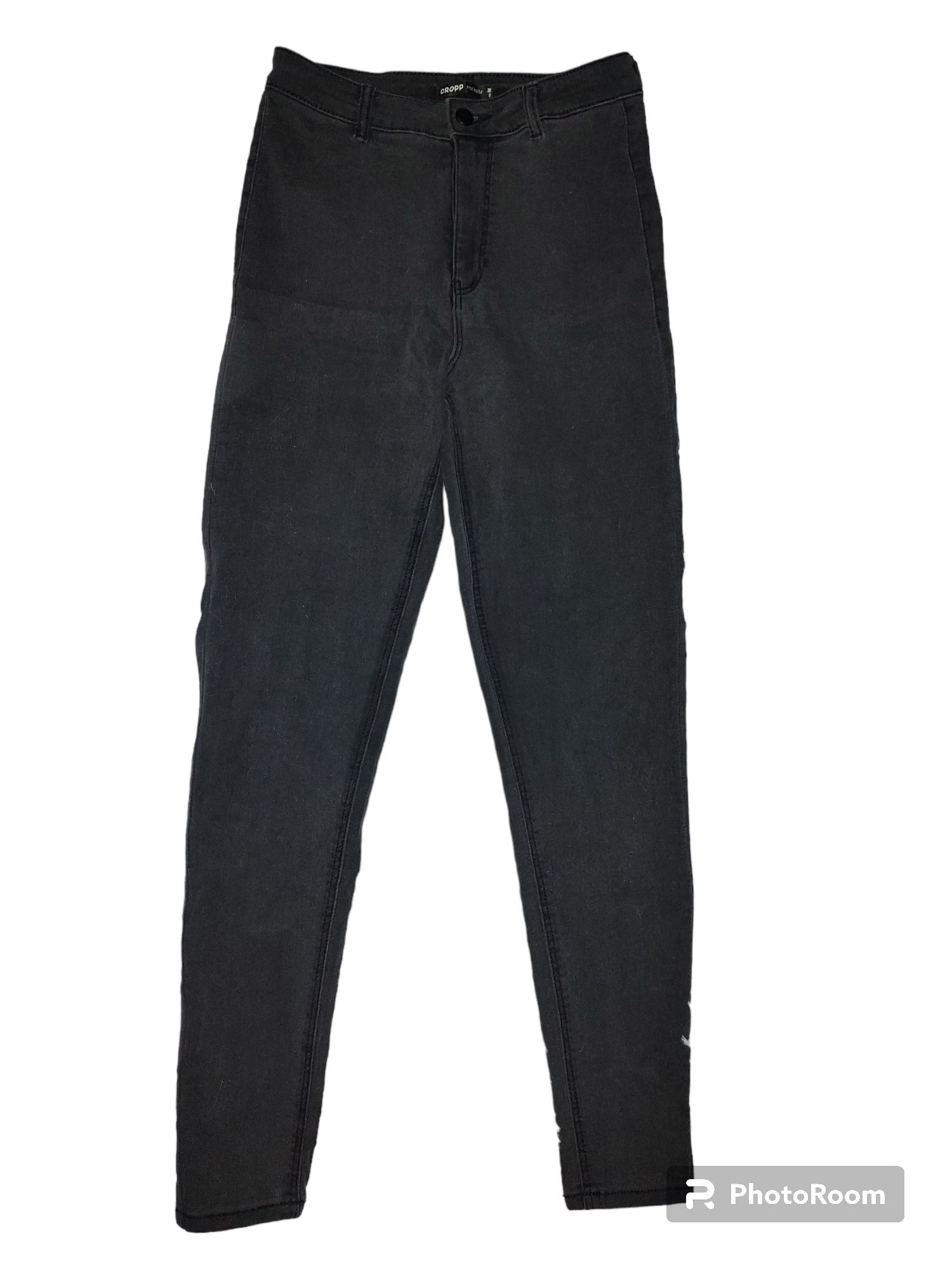 Szare rurki damskie Cropp 36 skinny spodnie dżinsowe jeansy