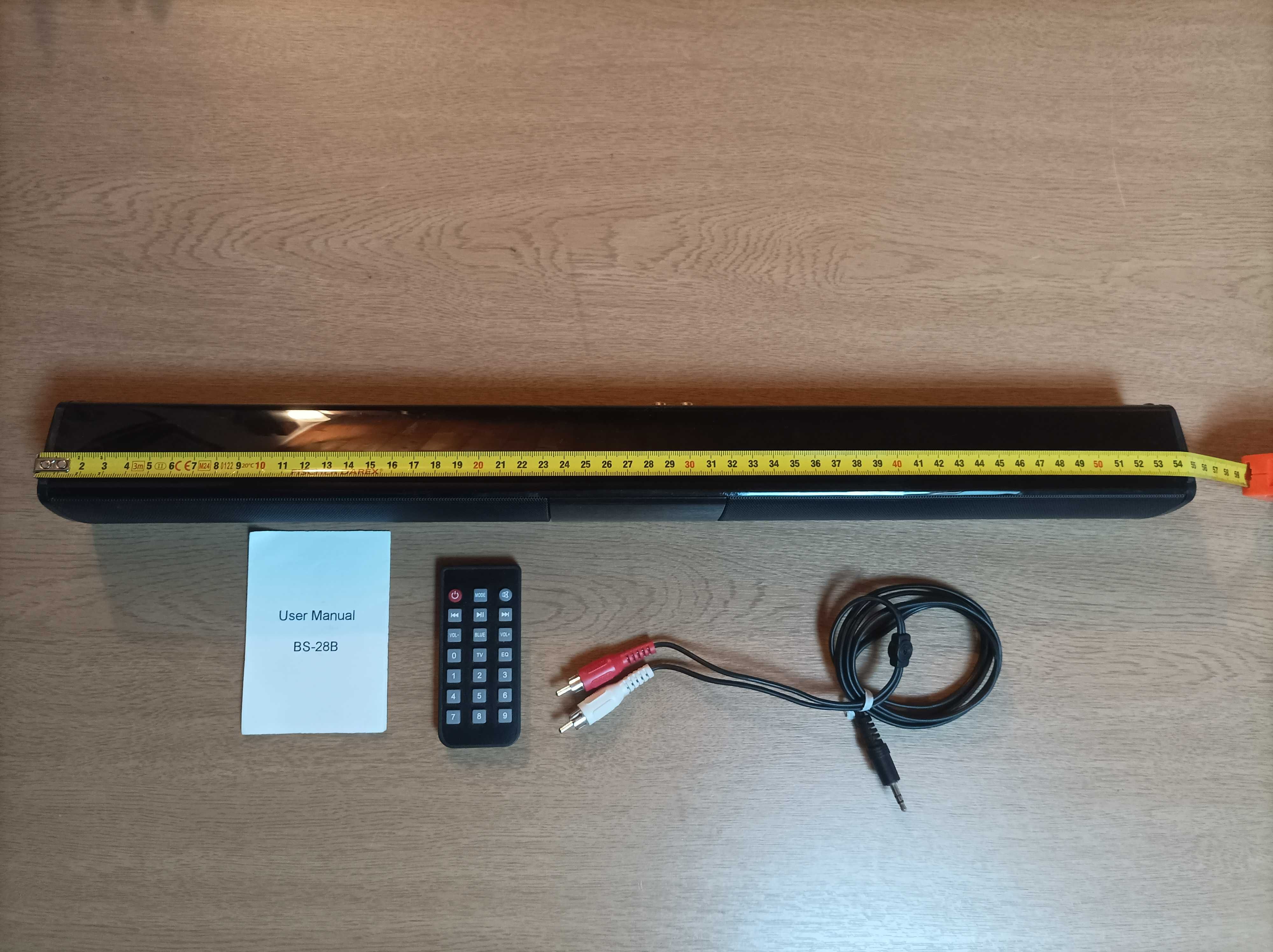 Barra de Som com 55 cm 20W, Bluetooth e Rádio FM.