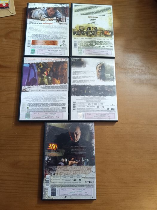 Coleção de filmes da saga "Saw" em DVD (portes grátis)
