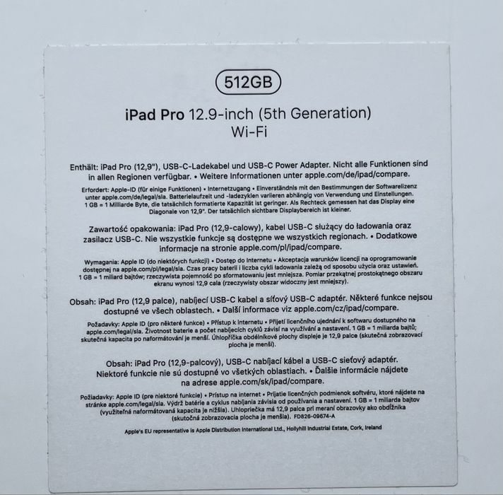 Apple iPad Pro 12.9'' 512GB Wi-Fi 5th generation (gwiezdna szarość)