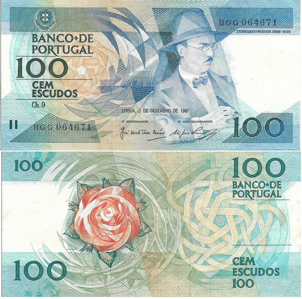 Portugal - - - 100$00 - Fernando Pessoa - - - - - Notas