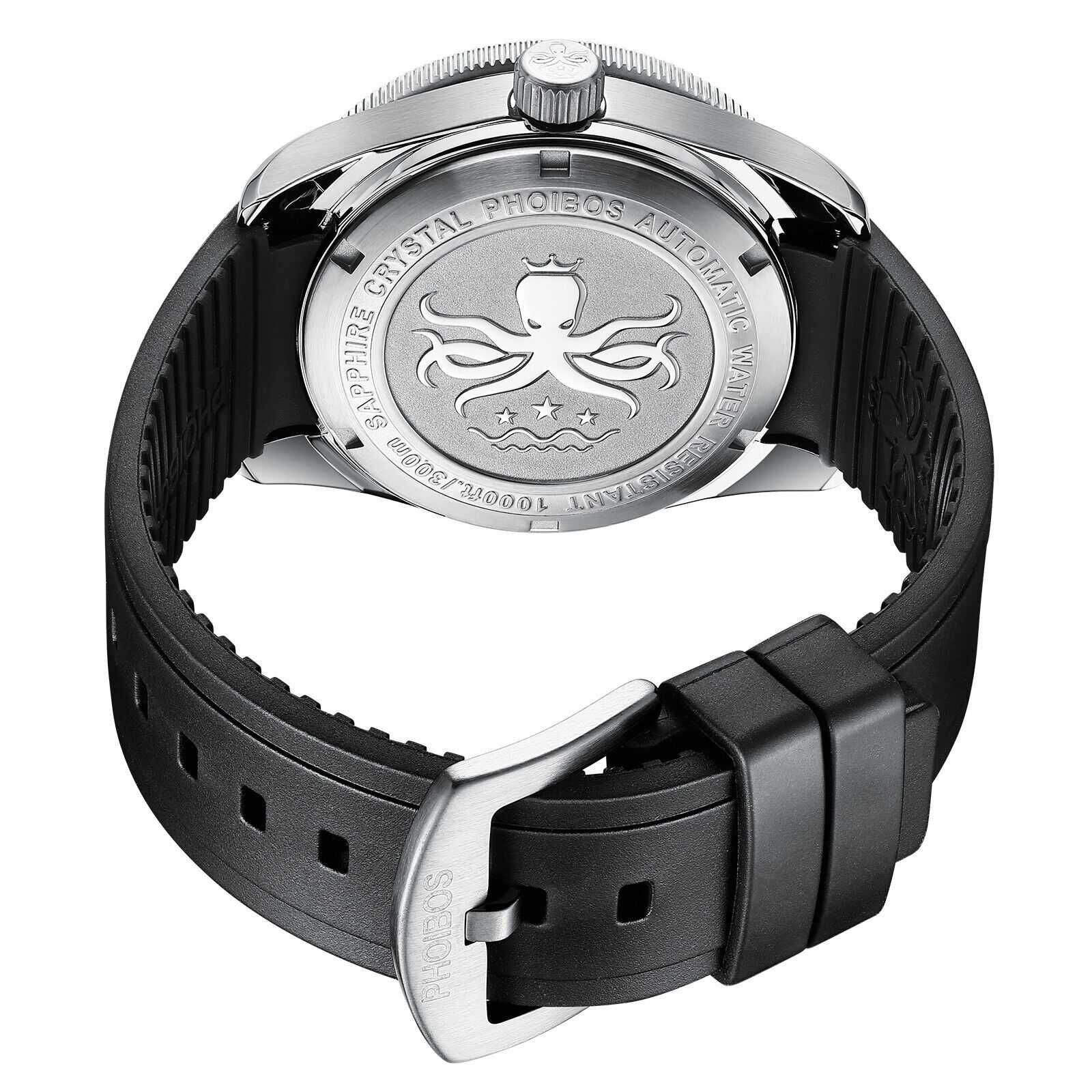 Zegarek PHOIBOS  Wave Master Black WR 300m szafir diver nowy