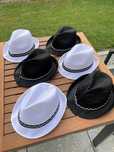 Kapelusz letni na lato plażowy słoneczny typu trilby wąskie rondo 6x