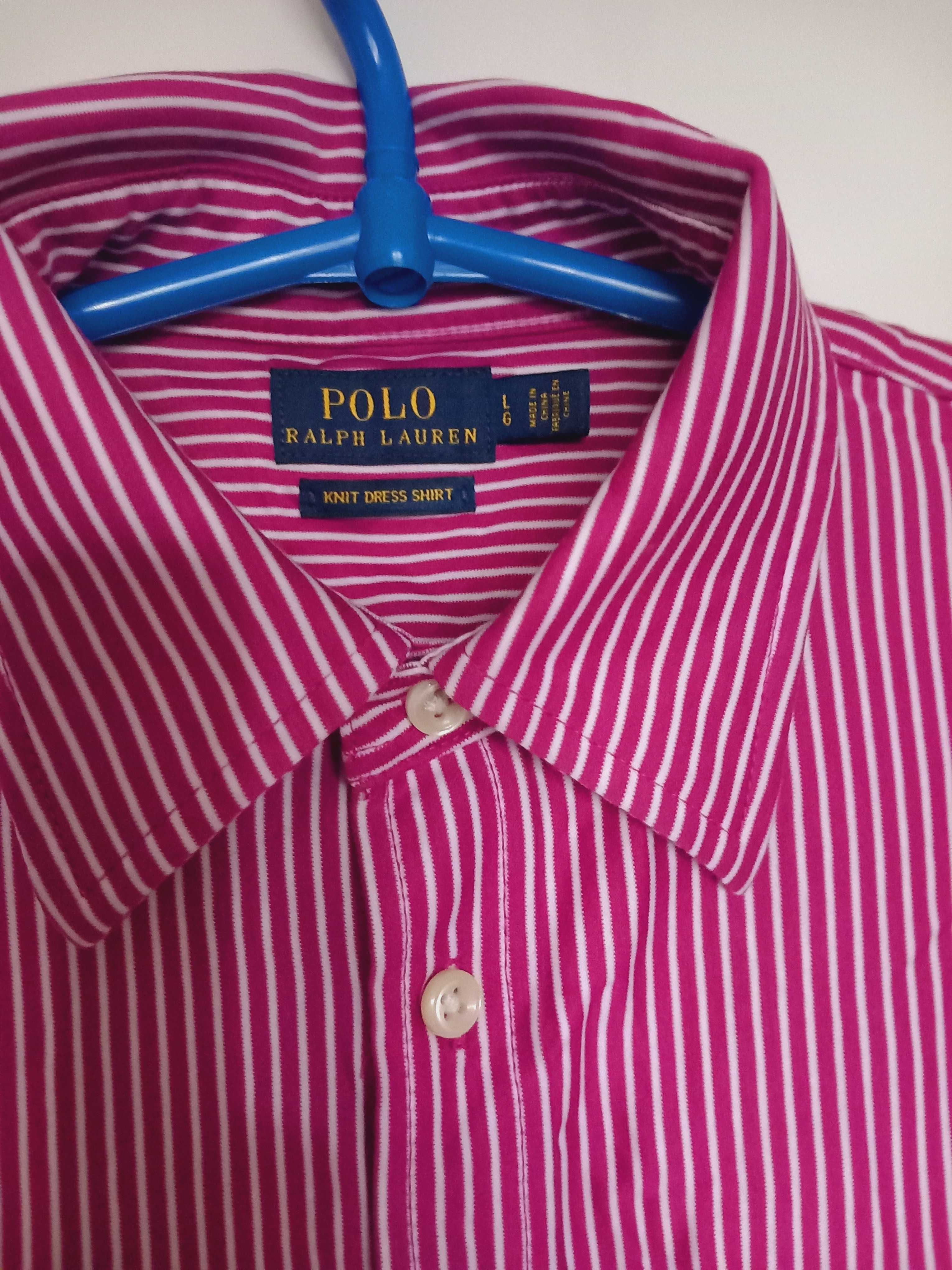 Polo Ralph Lauren Koszula bawełniana różowa taliowania L