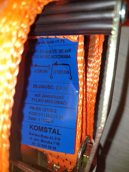 Стяжний ремінь 8м 5т + посилена трищотка 2м 5т