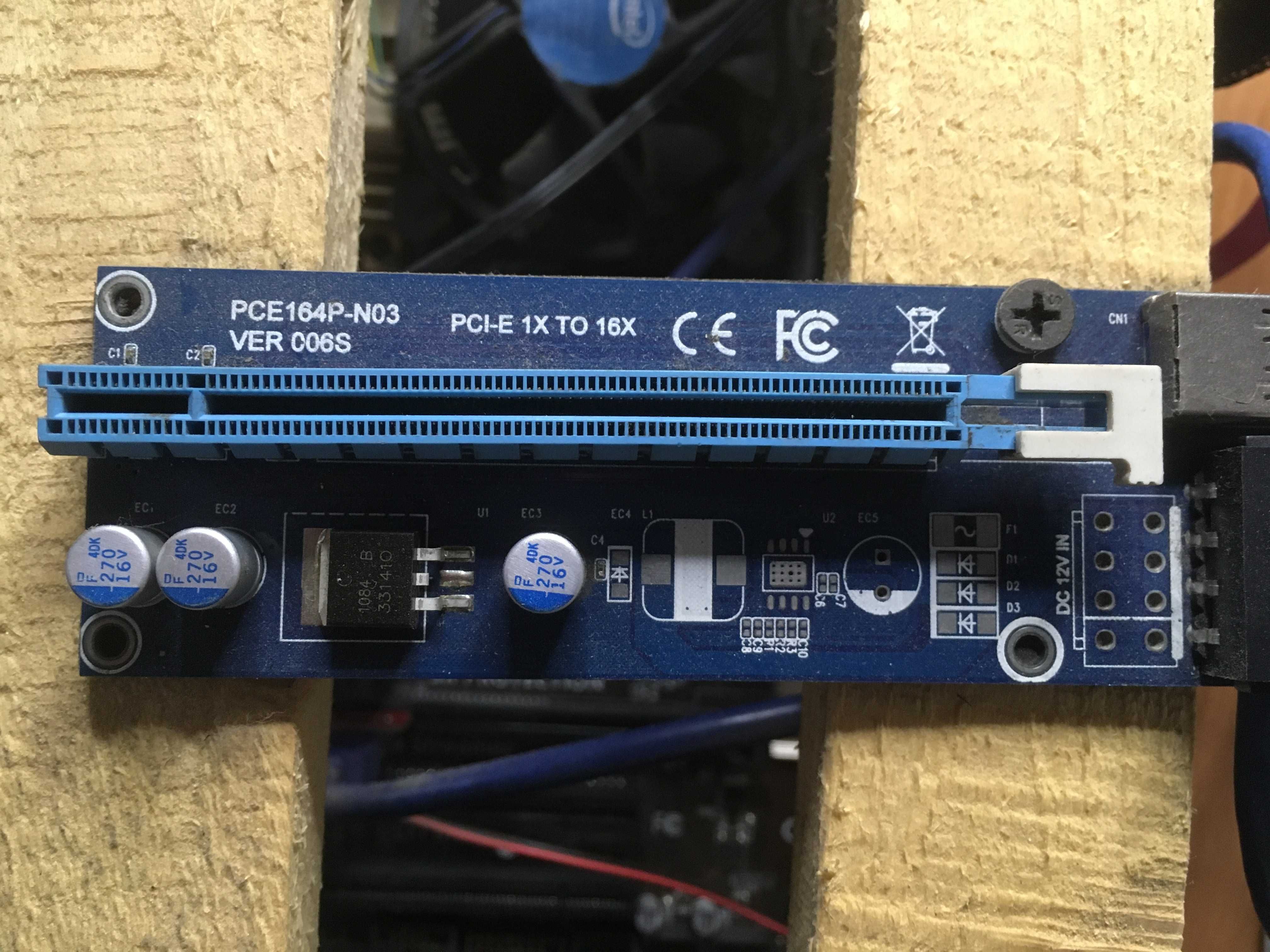 Райзер PCI-E x1 to 16x60cm USB 3.0 Cable SATA to 6Pin Power v.006C Dyn