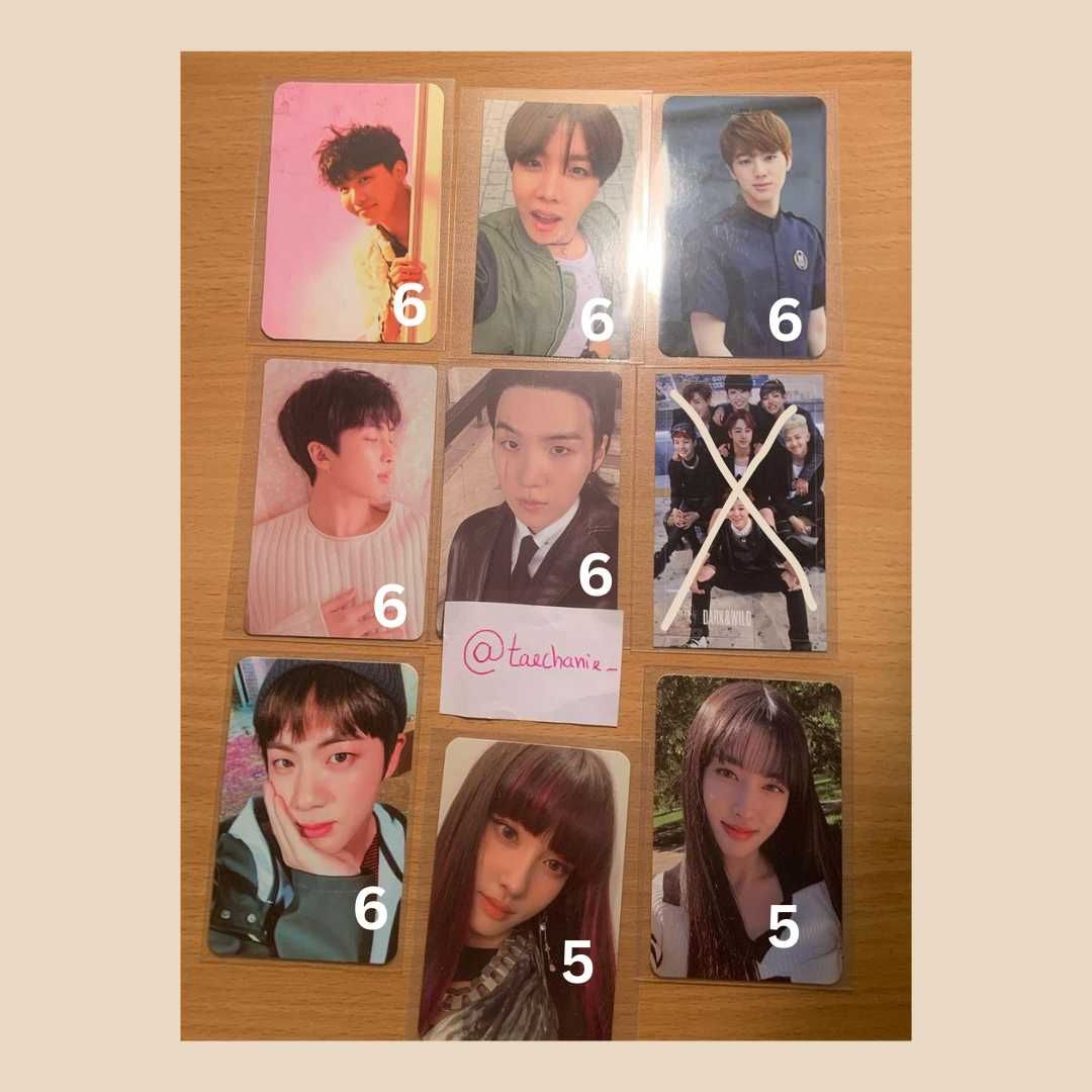 photocards (bts, seventeen, stayc)