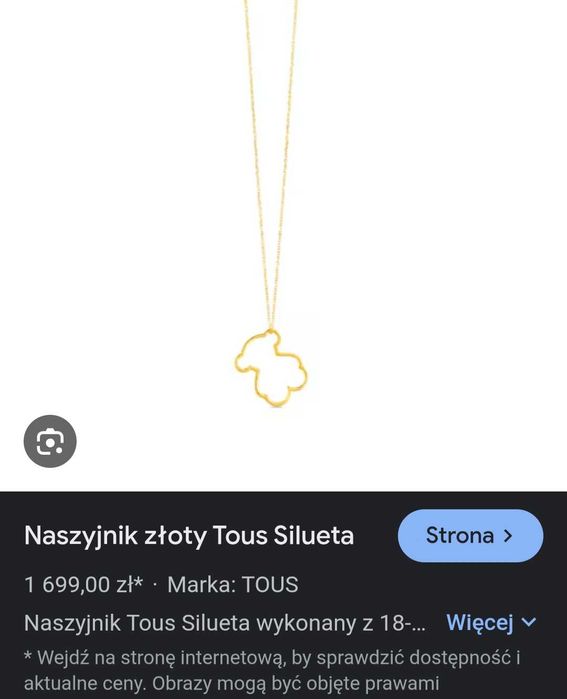 TOUS 18kt złoto Naszyjnik plus zawieszka